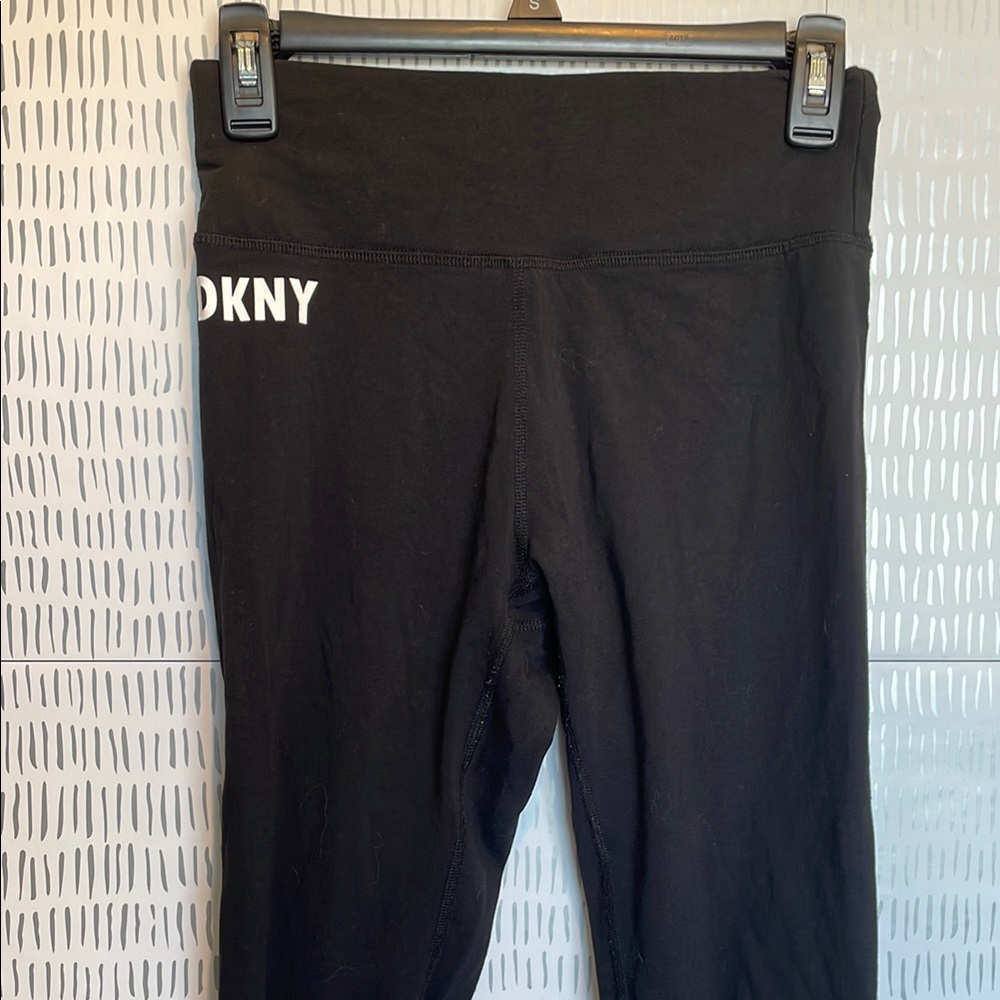 DKNY Raiders Black Leggings with Elastic Waistband and Logo